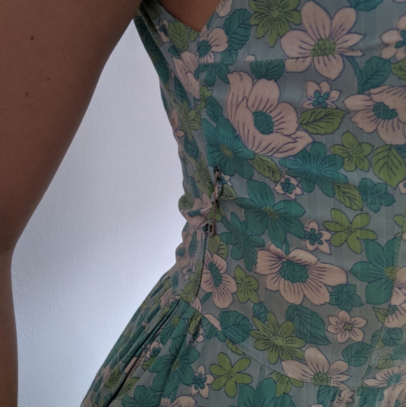 1940’s Floral Sea Foam Green A-Line Dress - Picture 7 of 7